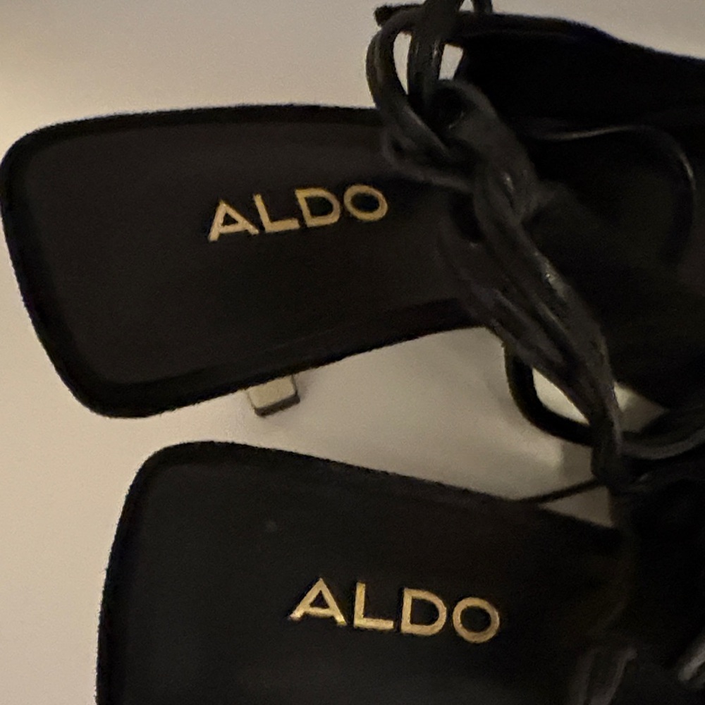 Aldo Elegant Black Lace-Up Heels - Picture 4 of 5